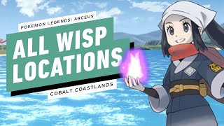 Pokemon Legends Arceus  All Wisp Locations Cobalt Coastlands [upl. by Ojoj]