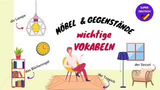 Die Möbel  Wortschatz  Test Deutsch lernen Furniture  Vocabulary [upl. by Shrier]