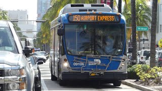 Miami Dade MetroBus 2010 NABI 40LFW HEV Rt 150 09106 at Española WayCollins Ave Miami Beach [upl. by Dhaf]