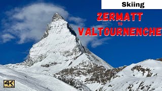 ZERMATT SKIING  Klein Matterhorn to Valtournenche Italy  Skiing from Switzerland to Italy [upl. by Frentz]