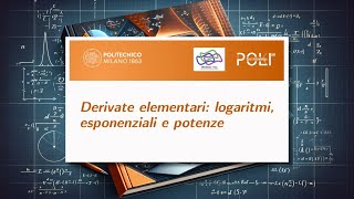 Derivate elementari logaritmi esponenziali e potenze Monica Conti [upl. by Elorac882]