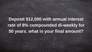 Applying compound interest to find the final value of a deposit over the years [upl. by Karel]