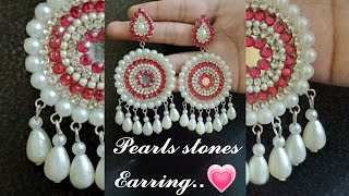 😱beautiful diy handmade earring pearls stones earring💕✨ [upl. by Anastasio262]