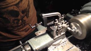 Myford Super 7  Die cutting an M6 thread [upl. by Baylor]