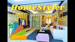 HomeStyler Tutorial l How to create Interior design for Living Room using HomeStyler l Floor Plan [upl. by Atinoj29]