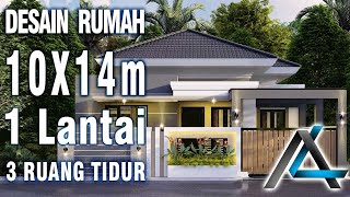 DESAIN RUMAH 10 X 14 meter I Jawa Tengah – DESAIN RUMAH TROPIS MODERN [upl. by Hettie]