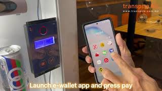 EWallet  Cashless Fuji Japanese vending machine by transpireQR CPS103 Series eWallet terminal [upl. by Maurilia]