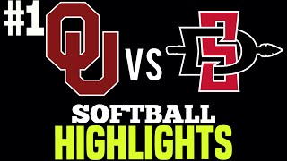 OU vs San Diego State College Softball 2024 Mary Nutter Classic [upl. by Con]