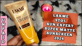 New Launch 2024  Lakme Sun Expert Super Matte Sunscreen Lotion  Review Lakme Sun expert sunscreen [upl. by Aracal388]