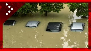 Alluvione a Faenza il drone in volo su auto sommerse e strade allagate [upl. by Gilud686]