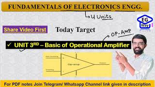 L31 Basic of OpAmp  Fundamentals of electronics engg Unit III  Electronics by Lalit sir [upl. by Ahkos]