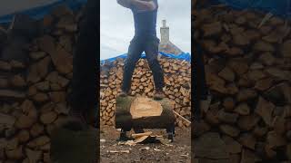 500 Racing Axe vs 18quot Sitka Log axe woodchopping satisfying sharp [upl. by Eyahs]