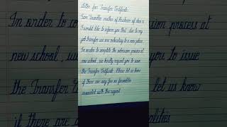 Letter for TC english cursivehandwriting howtowritefourlinenote handwriting [upl. by Jeffy]