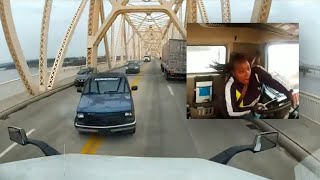 Dashcam shows Louisville bridge crash that left semi hanging over Ohio River [upl. by Lon]