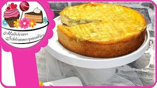 Rhabarberkuchen mit Pudding Rezept  Rhabarber Gitter [upl. by Cahn]