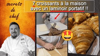 7 croissants à la maison avec un LAMINOIR portatif [upl. by Arlette]