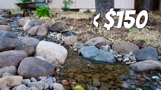 This SIMPLE Creek Water Feature DIY  How to Build a natural looking Stream [upl. by Strong]