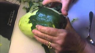 Papaya how to peel and prep a green papaya for cooking [upl. by Nylcsoj]