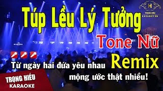 Karaoke Túp Lều Lý Tưởng Remix Tone Nữ Nhạc Sống  Trọng Hiếu [upl. by Bull]