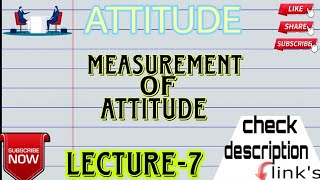 L7  MEASUREMENT OF ATTITUDE [upl. by Adiaj]