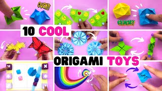 10 COOL ORIGAMI FIDGET TOYS you will like moving paper toys [upl. by Barcroft]