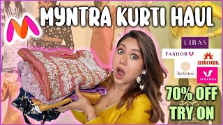 HUGE MYNTRA Designer Kurti Haultryon 70 OFF Sale Online Shopping  ThatQuirkyMiss [upl. by Pussej]