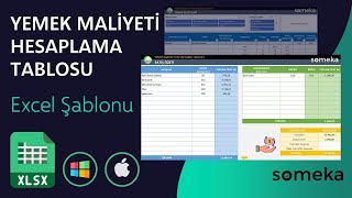 Yemek Maliyeti Hesaplama Tablosu Excel Şablonu  Yiyecek Porsiyon Maliyeti Hesaplama [upl. by Hsekar]