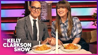 Kelly Clarkson amp Stanley Tucci Eat FourCourse Meal In 4 Minutes  Edible Interview [upl. by Ogilvy]