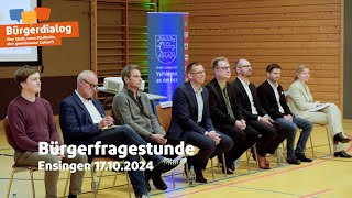 Bürgerdialog 2024 Bürgerfragestunde Ensingen [upl. by Elmer]