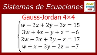 Sistema de ecuaciones lineales 4×4 por GaussJordan [upl. by Giuseppe]