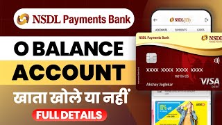 NSDL Payment Bank  Full Details  Charges Eligibility  NSDL Bank Account Opening [upl. by Akehsyt]