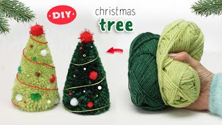 🎄 Diy Pom Pom Christmas Tree made of Yarn [upl. by Chaffin543]