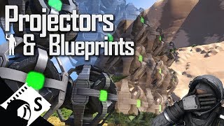 Space Engineers Tutorial Projectors and Blueprints tips tutorials and testing for survival [upl. by Kcirtapnaes]