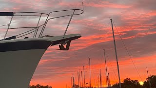 Our Hatteras 42 LRC stopping at the Indiantown Marina WorkYard for a little routine maintenance [upl. by Kcirrej]