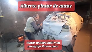 Pintar un tapa Baúl y un paragolpe trasero Ford ka blanco [upl. by Ammadis]