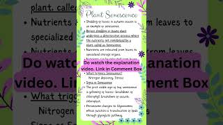 SENESCENCE in Plants feedshorts biologyshorts biologyvideos bsc3rdyear agriculture plants [upl. by Lleryd]