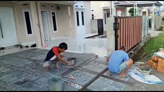 Pemasangan batu koral sikat carport sampai finishing [upl. by Luce]