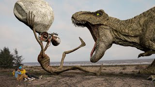 TRex VS Siren Head Part 2  Best Realistic Dinosaur  Jurassic World Dominion IRL  Teddy Chase [upl. by Hilleary]