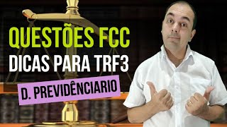 TRF 3  Direito Previdenciário 👉 QUESTÕES FCC COMENTADAS [upl. by Siol]