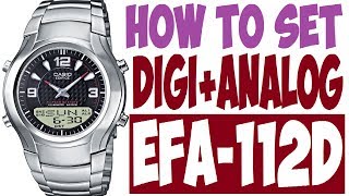 Setting Casio Edifice EFA112D manual 2747 to set time [upl. by Sixla]