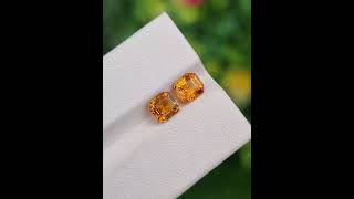 Captivating Clinohumite Duo  207 ct EmeraldCut Orange Gems from Tajikistan [upl. by Nitas]