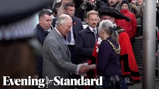 King arrives at Bradford City Hall for reception with young leaders [upl. by Nnaassilem561]