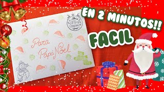 🎅🏼 COMO HACER UN SOBRE DE PAPEL PARA LA CARTA DE PAPÁ NOEL FACIL PASO A PASO ✉ [upl. by Anirok6]