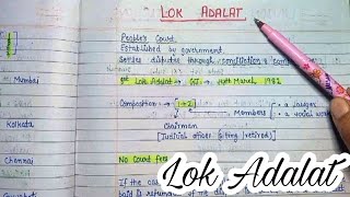 Lok Adalat  lec54  Handwritten notes  Indian Polity  An aspirant [upl. by Amato324]