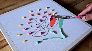 Easy Acrylic Painting Technique  Abstract Floral Painting  Step By Step [upl. by Nowujalo925]