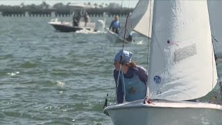 400 juniors riding Jensen Beach waves at the Junior Olympic Sailing Festival [upl. by Ramor649]