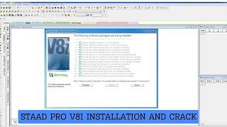 STAAD PRO V8i INSTALLATION AND CRACK HOW DOWNLOAD amp INSTALLFOR CRACKVERSIONCIVILHOMEDESIGN4U [upl. by Thorlie42]