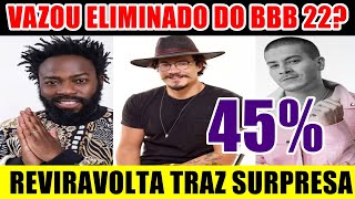 VAZOU ELIMINADO BBB 22 Nova REVIRAVOLTA CH0CA Arthur Aguiar x Douglas x Eliezer ENQUETE quem SAI [upl. by Nojed]