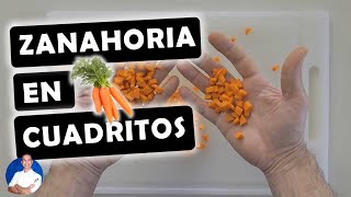 PASO A PASO Como CORTAR ZANAHORIA en CUBOS o CUADRITOS 🥕 [upl. by Sorkin]