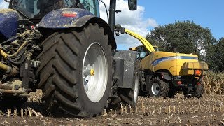 Loonbedrijf Loman aan het mais hakselen met New Holland en Claas 2018 [upl. by Daisy]